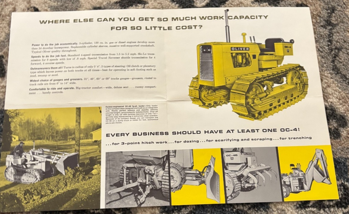 Oliver OC-4 OC-46 Crawler Loader Backhoe Dozer Brochure DCPA26