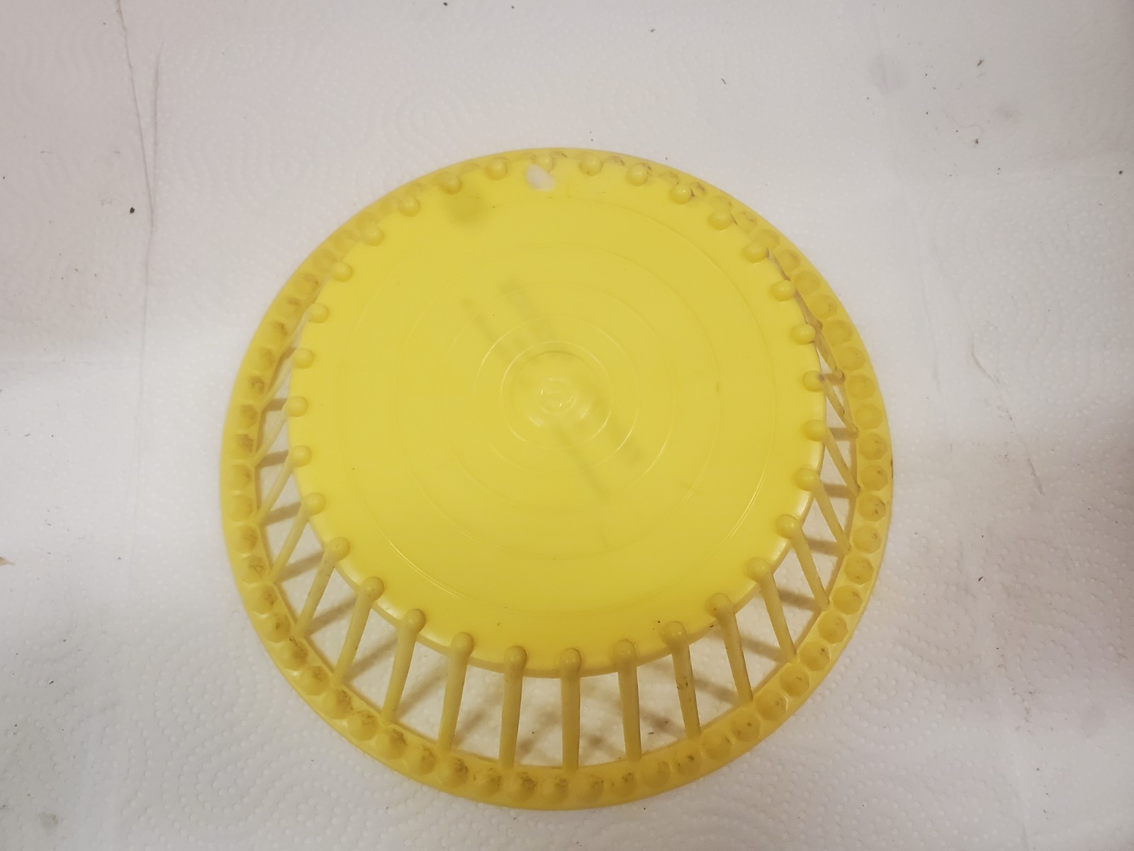 9&Prime; Yellow Plastic Basket Farmers Produce Kanawha Iowa Harold Assink Chicks Feeds