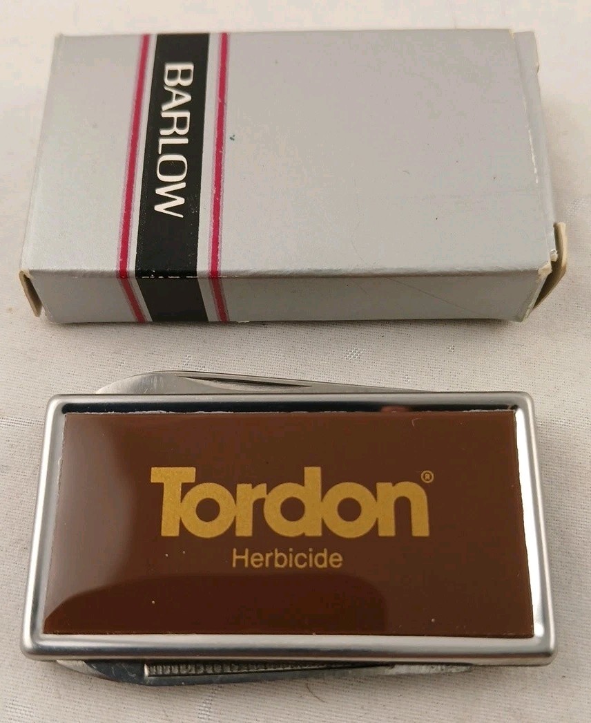 Vintage DOW Chemical Tordon Herbicide Barlow Pocket Knife/Money Clip-NEW!