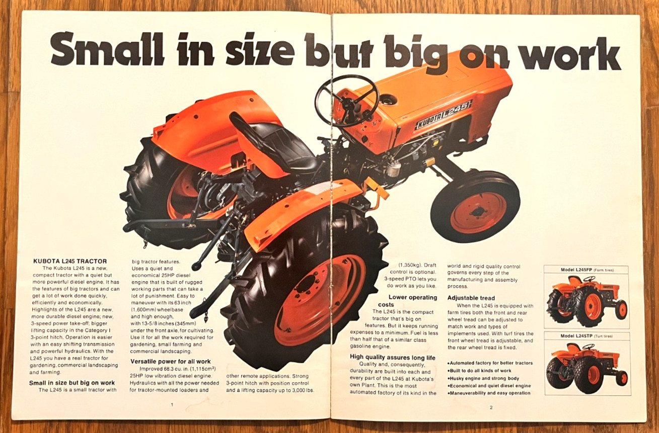 new Kubota L245 Diesel Tractor sales brochure