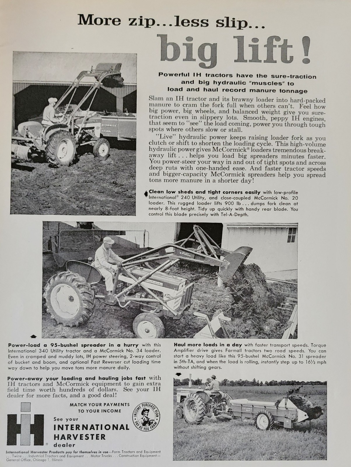 International Harvester IH Farm Tractor Picture Magazine Ad Original Wall Art