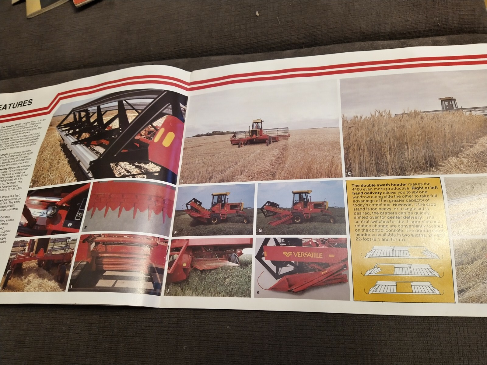 Vintage Versatile SP 400 & 4400 Swather Brochure 8 1/2 x 11&Prime; 12 page