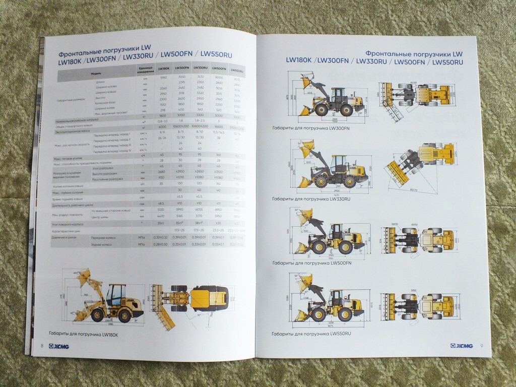 XCMG LW / XC9 Series Front Loaders Construction Equipment Brochure 2024