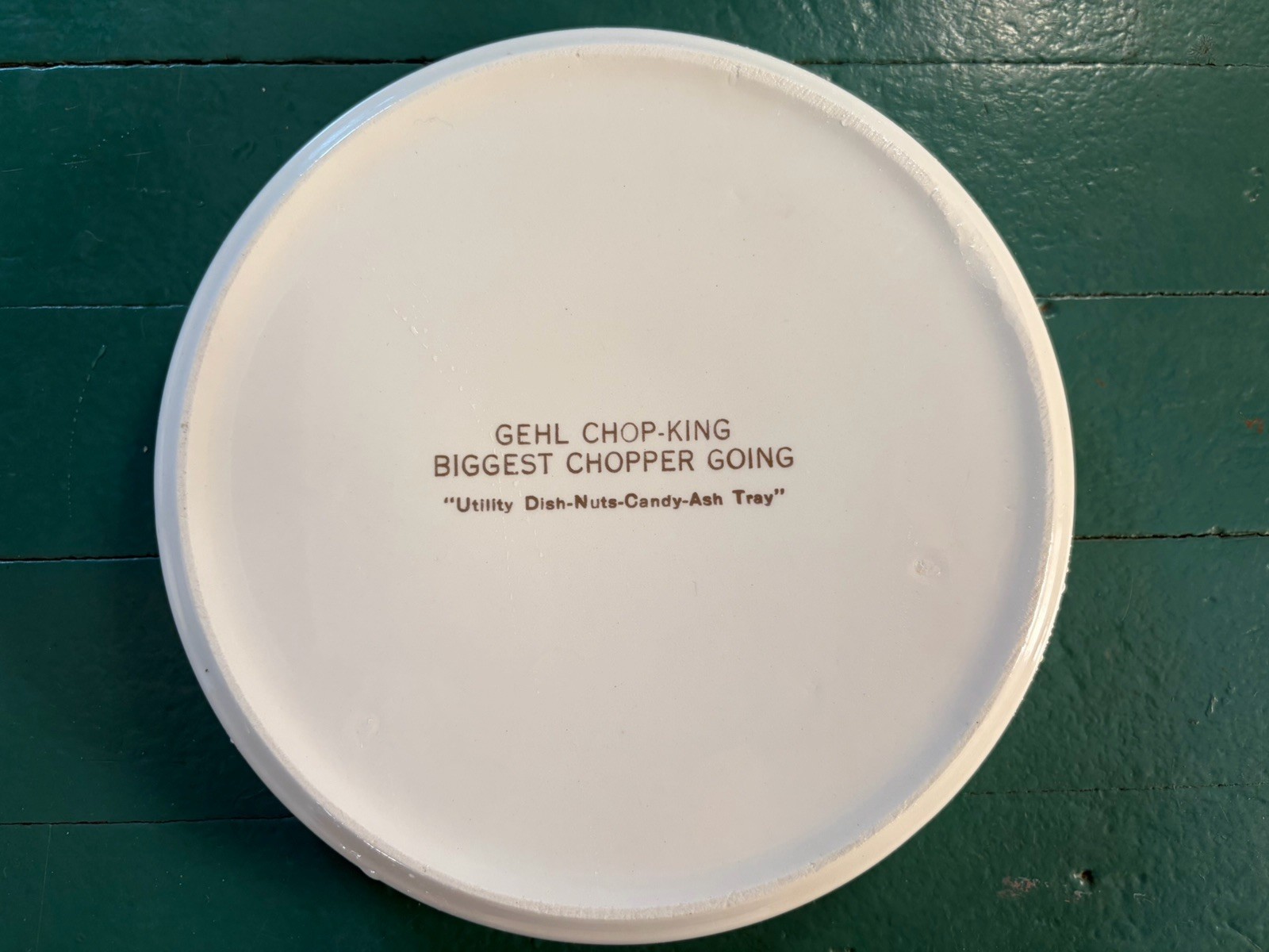RARE Vtg GEHL Chop-King HAYBINE Ceramic Utility DISH~Nuts~Candy~Ash Tray Farming