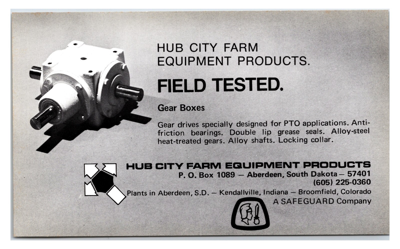 Hub City Farm Equipment Original Print Ad (5in x 3in) Print Advertisement