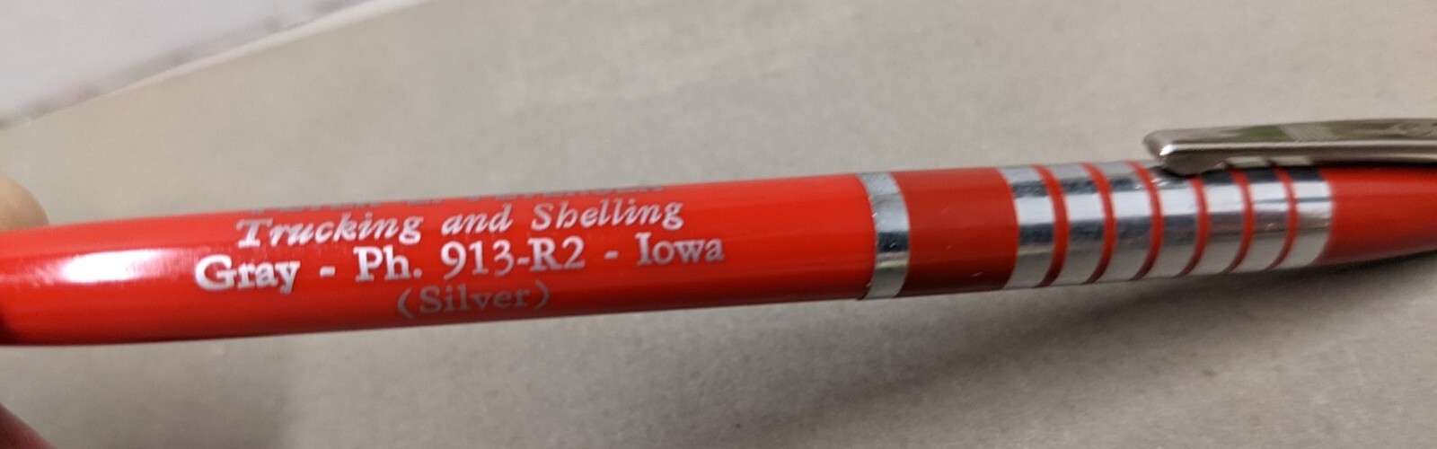 Vintage Peter Petersen Trucking And Shelling Phone 913R2 Gray Iowa IA Pen