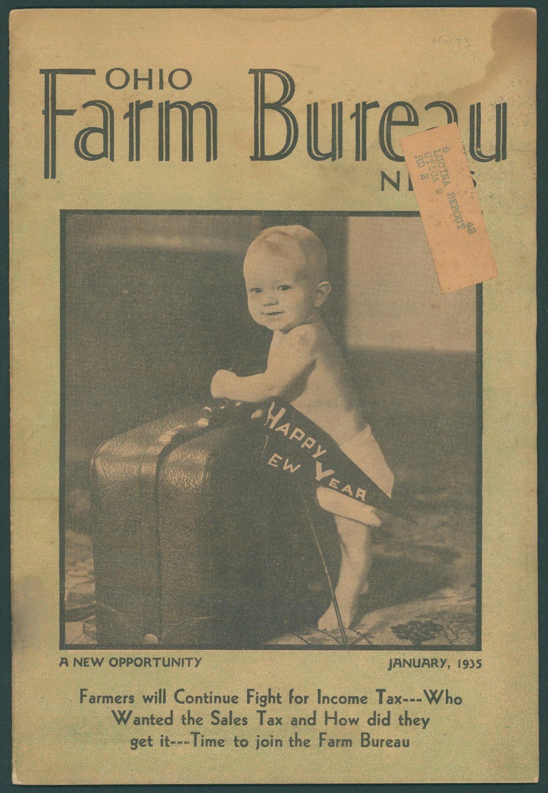 1935 Ohio Farm Bureau Magazine January Issue Farm Politics Tractor Advertising