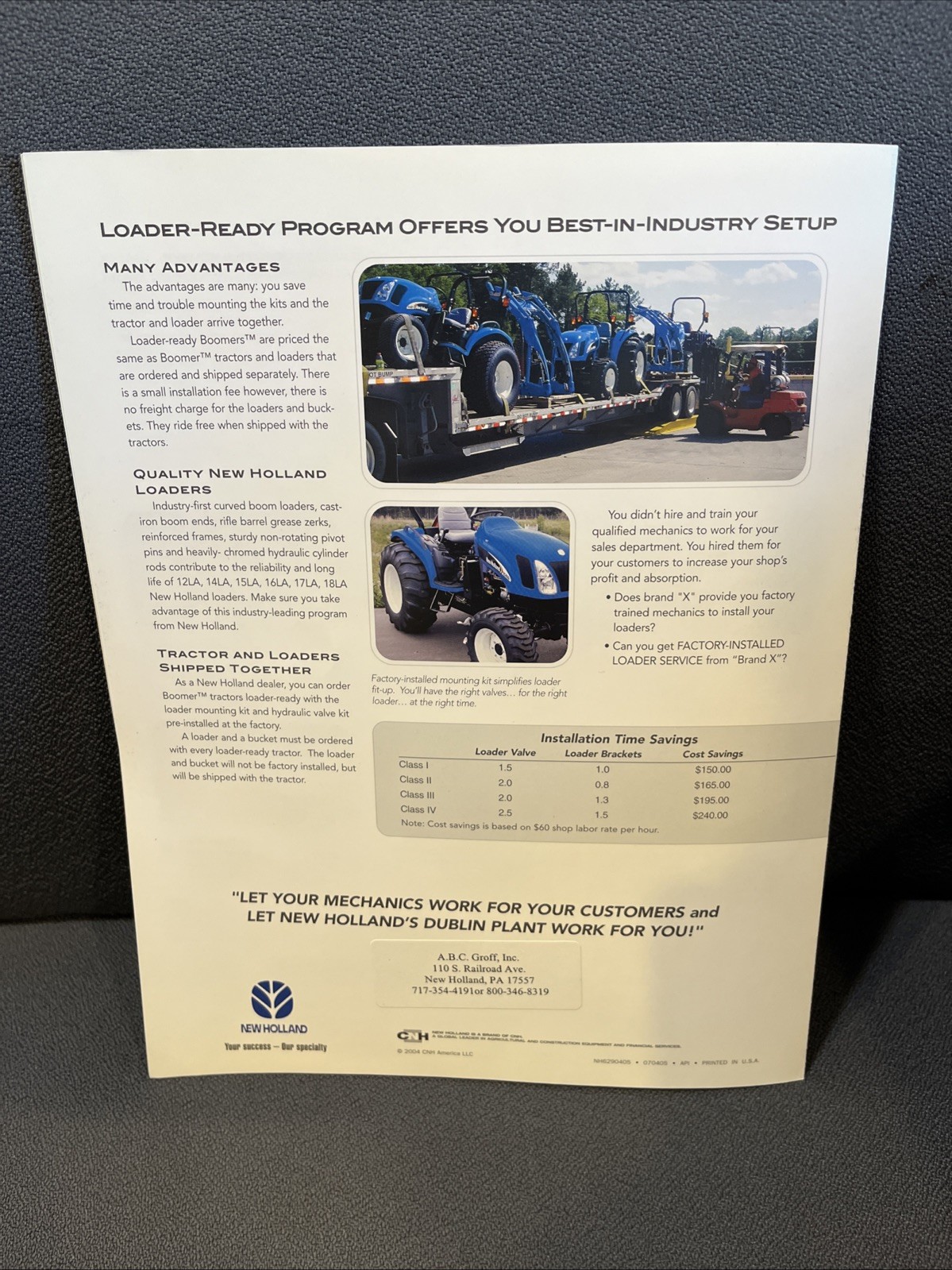 New Holland Loader Fast Pick Sales Brochure