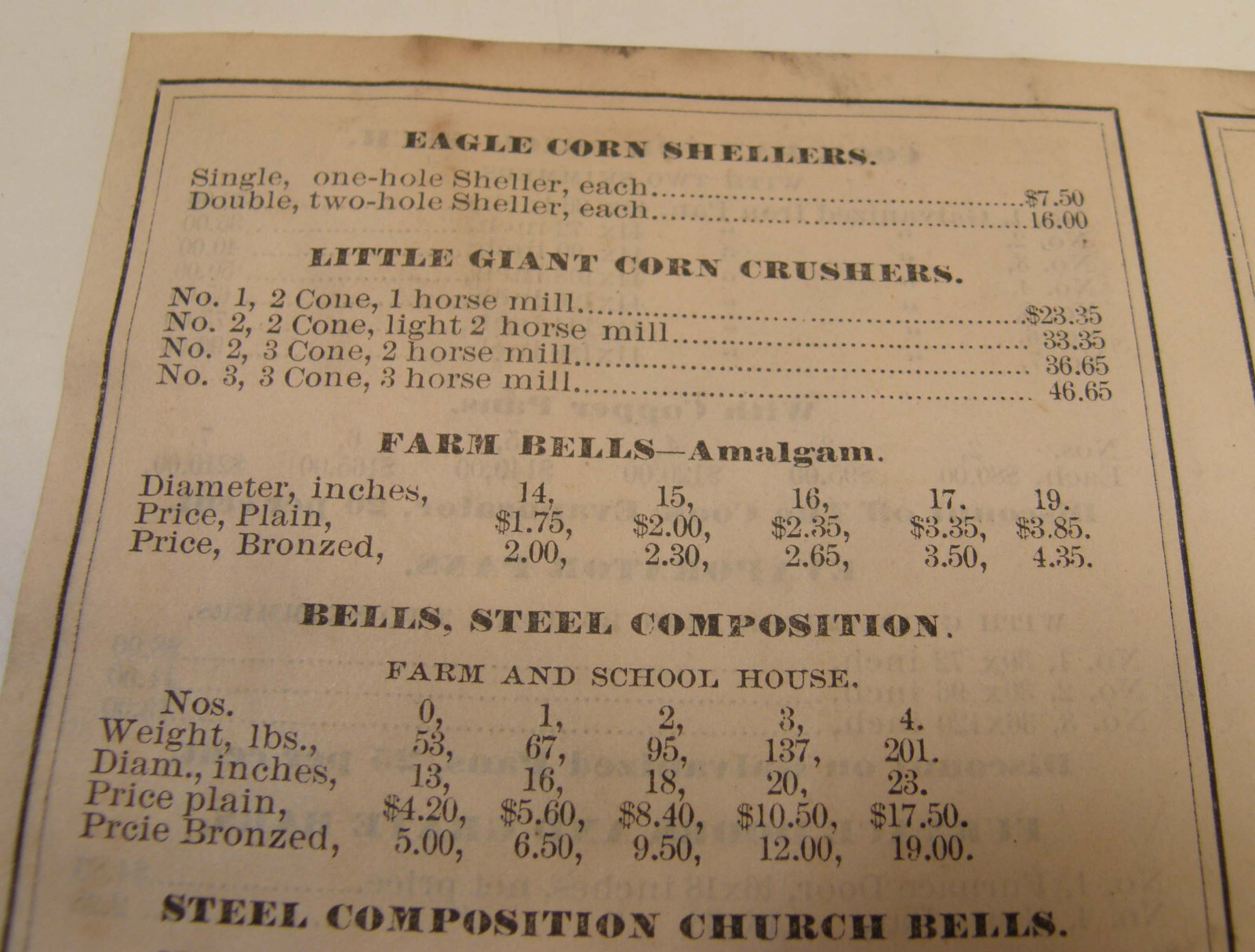 ANTIQUE 1878 AGRICULTURAL MACHINERY PRICE LIST JAMES HAVEN & CO CINCINNATI OH