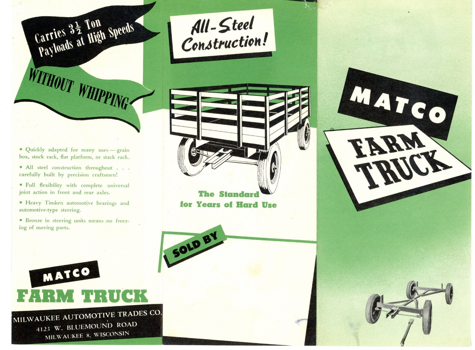 Matco all Steel Farm Truck Milwaukee Automotive Trades Milwaukee Wis brochure