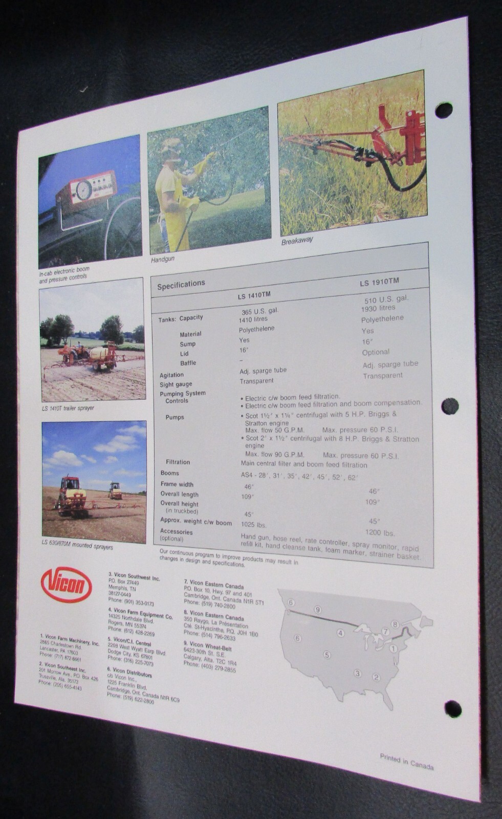 New Vintage 1980&rsquo;s Vicon Canada Pickup Truck Mounted Farm Sprayers Brochure