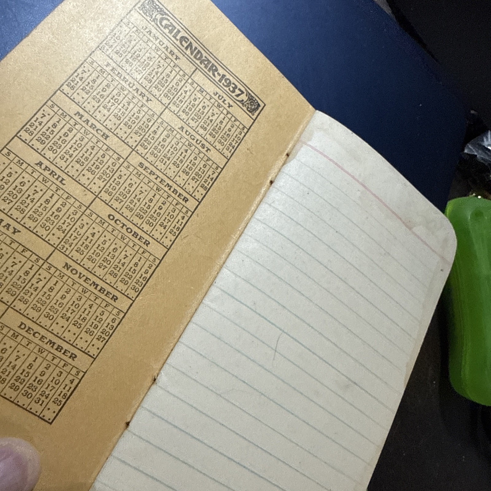 Vintage Armours Big Crop Fertilizers 1937 Pocket Calender Notebook Memo Book