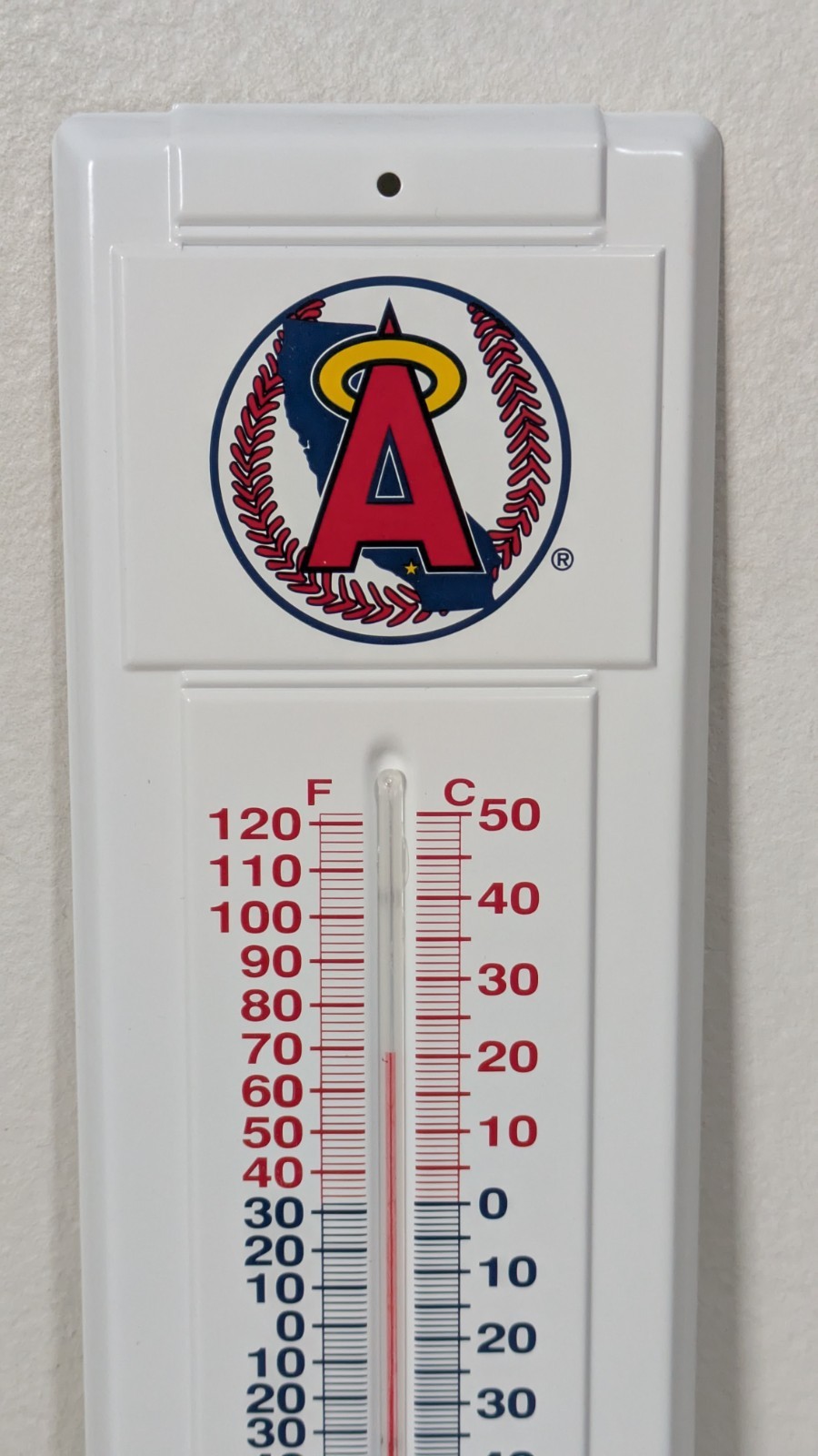 Vintage CALIFORNIA ANGELS Promotional THERMOMETER with ADOHR FARMS DAIRY USA