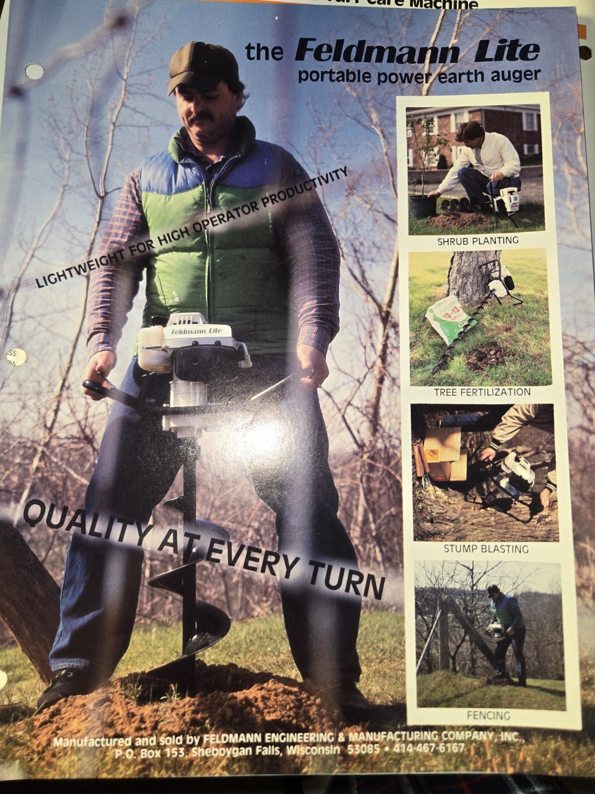 3 1987 Feldmann AUGERS TURF CARE MACHINE Sales BROCHURES ORIGINAL!