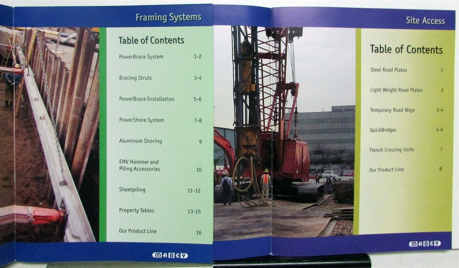 2000s Mabey Framing System & Site Access Specifications Diagrams Sales Brochures