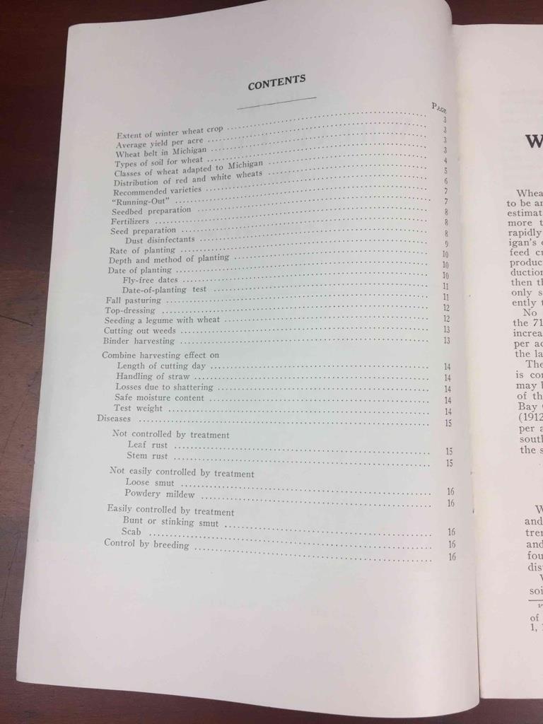Vintage 1937 MSU Michigan State College Winter Wheat Culture in Michigan 16 pgs