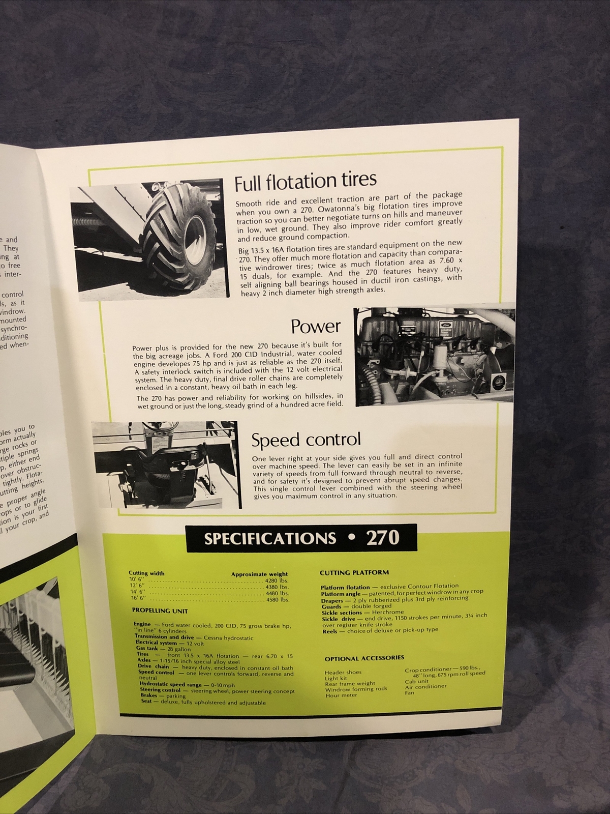 Owatonna 270 Hydrostatic Draper Windrower Sales Brochure