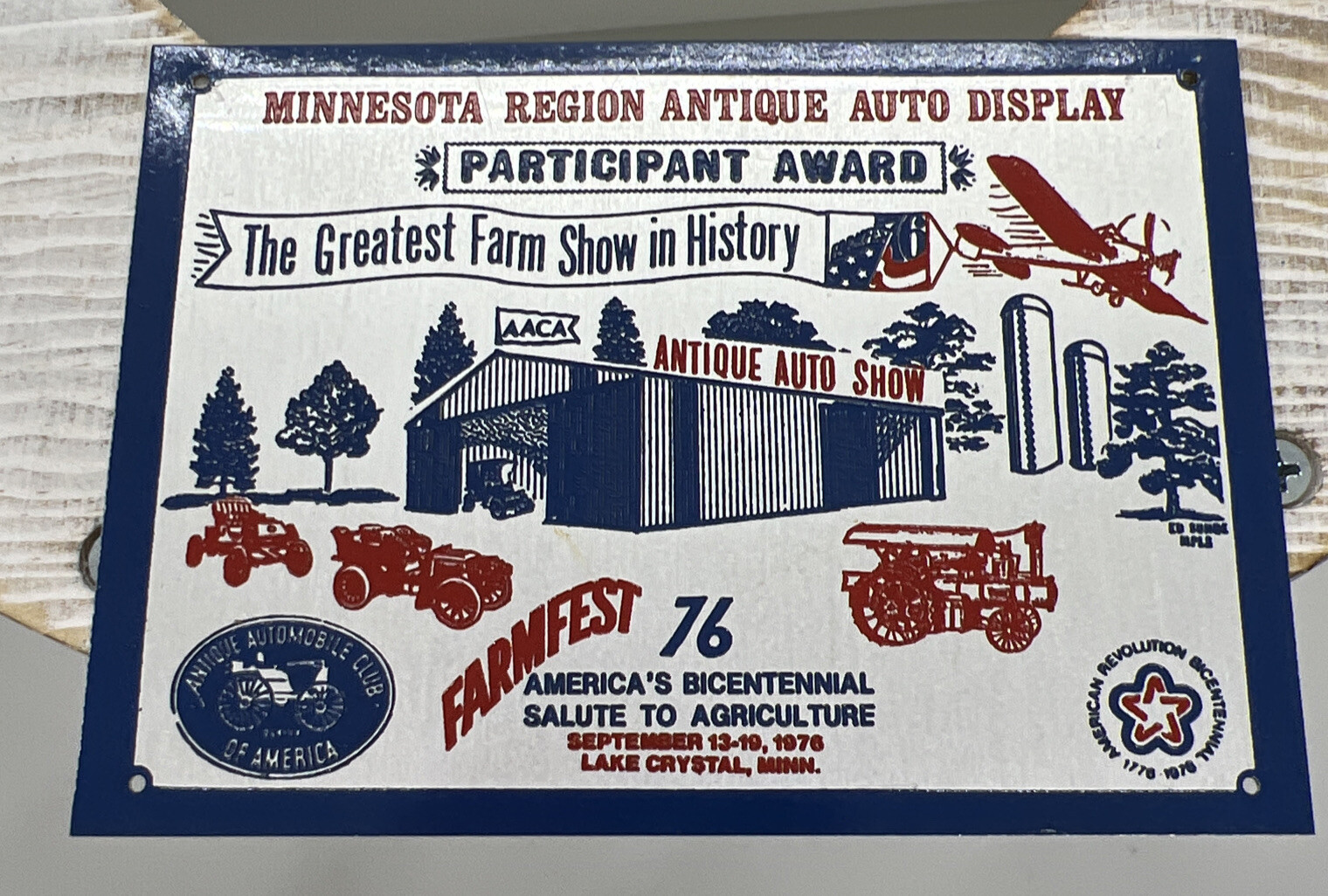 Lake Crystal MN Minnesota 1976 FARMFEST Advertising Farm Auto Agriculture