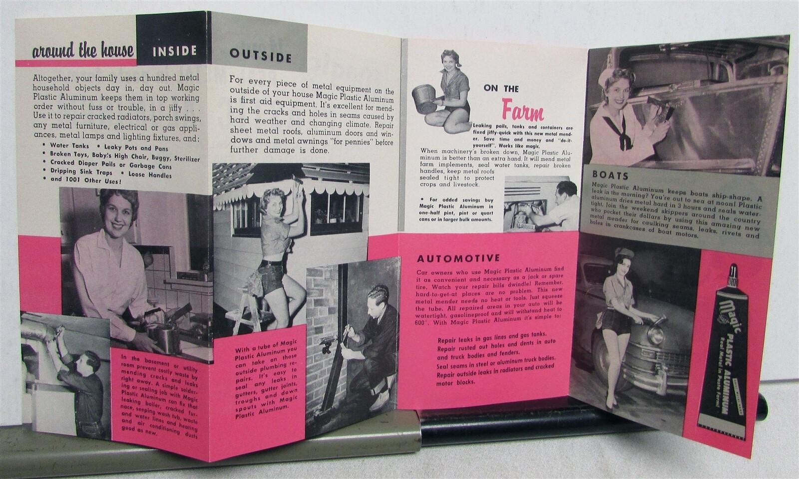 1958 Magic Plastic Aluminum Amazing Metal Mender Pricing Order Codes Brochure