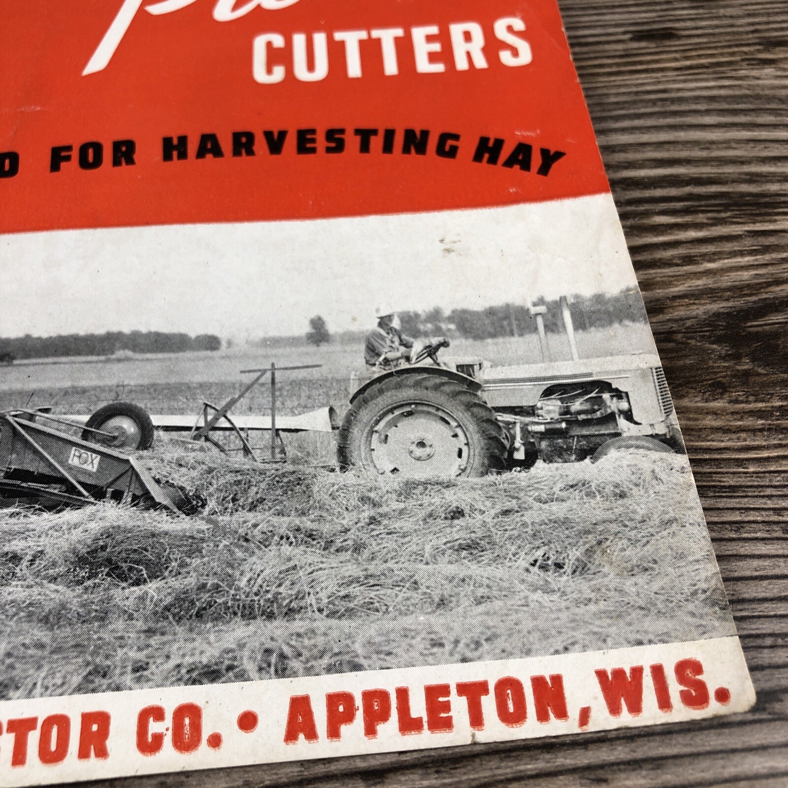 Rare Fox River Tractor Co. Pick-Up Cutters Farming Brochure Pamphlet Appleton WI