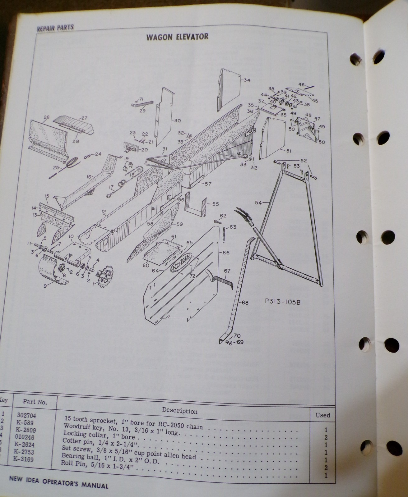 New Idea No 311 & 312 Two-Row Pull-Type Pickers Op&rsquo;s Manual, 313 Husking Unit