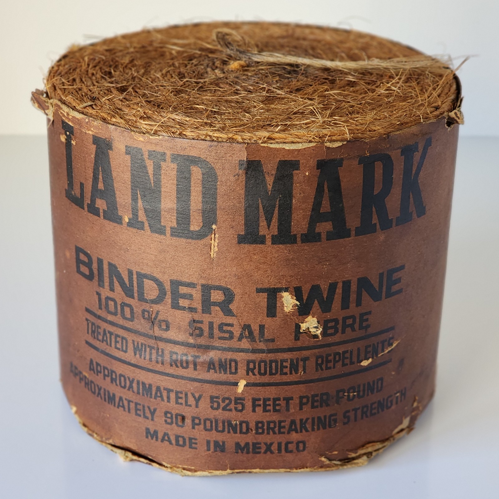 Vintage Land Mark Binder Twine Full Roll NOS Treated Mexico Western Farmhouse
