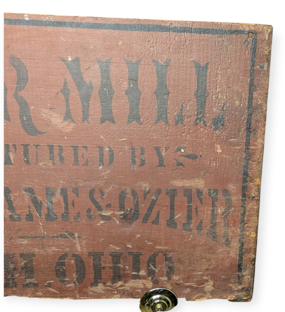 Early Clipper Mill Ferrell, Prame & Ozier Painted Wood Piece Shiloh Ohio 1891/92