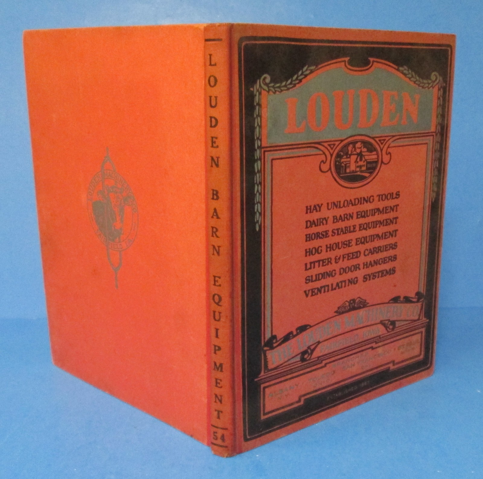Louden Manufacturing Co Fairfield, Iowa HB catalog farm equipment #54 1929 rj