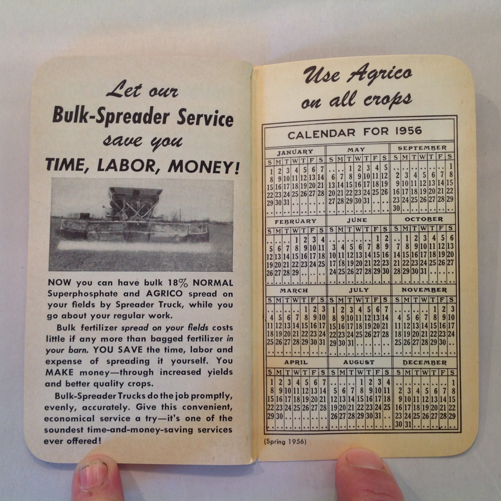 Vintage 1954 Agrico Fertilizer Memo Book Advert Michigan Farmer Testimonials MI