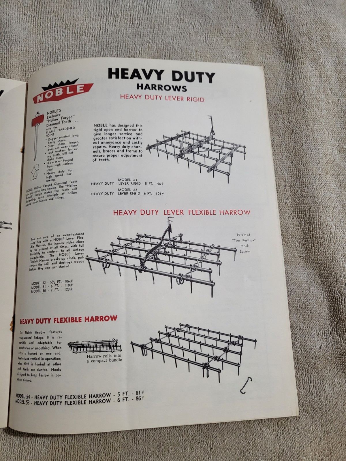 NOBLE DAKON Harrow BROCHURE 1968? John Deere IH Sioux Falls, SD. Dakota Iron