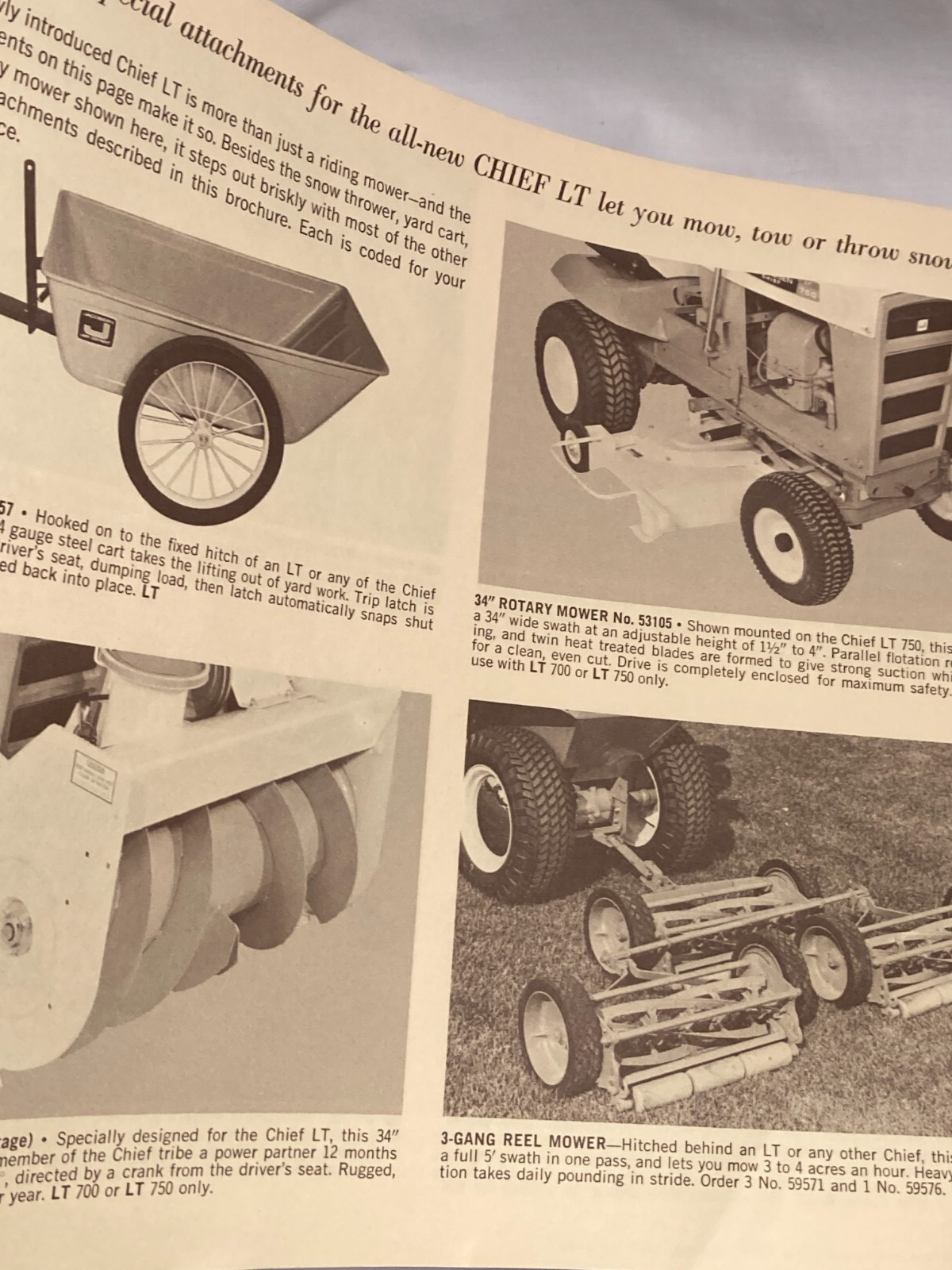 1968 Jacobsen Tractors Company Racine, Wisconsin, Tractor Attachments Catalog