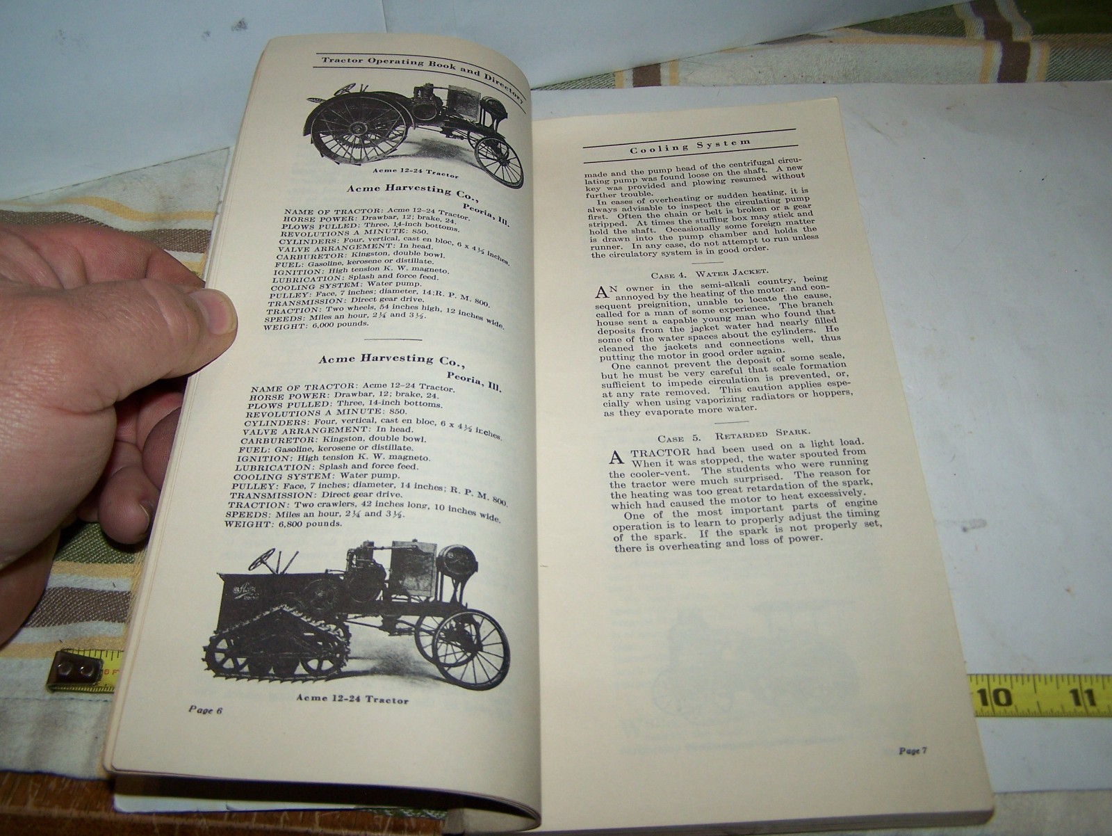 1919 TRACTOR OPERATING BOOK DIRECTORY Catalog Hit Miss Engine Magneto Oiler
