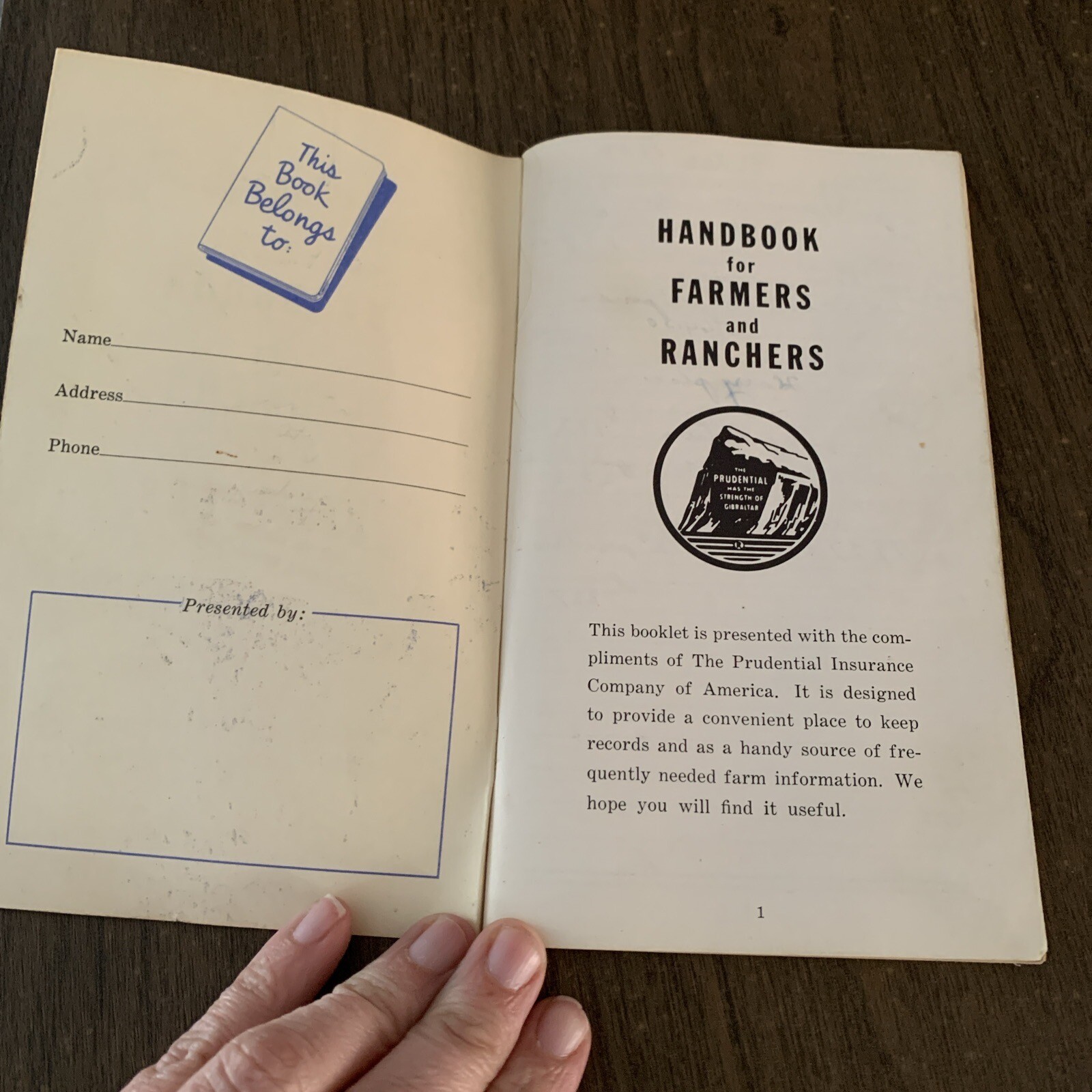 Vtg Prudential Insurance Company Of America Farmers & Ranchers Notebook
