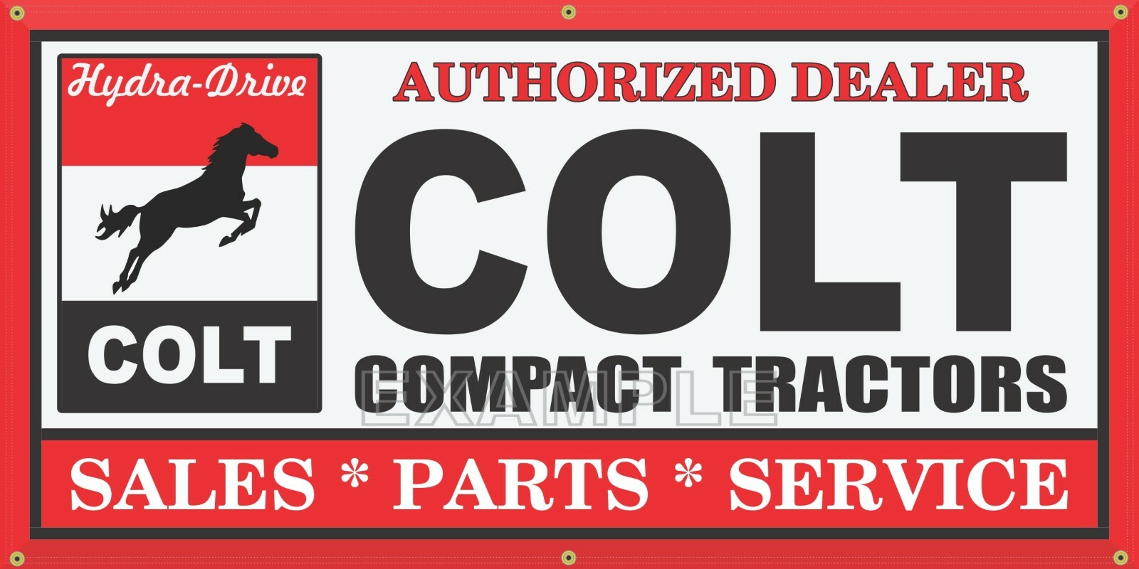 COLT COMPACT TRACTORS EQUIPMENT DEALER SALES OLD VINTAGE SIGN REMAKE BANNER