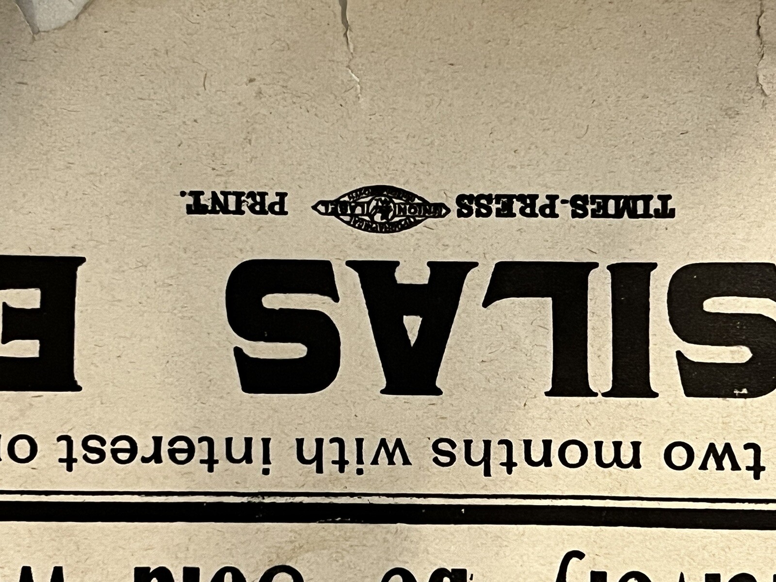 Antique 1800s Corwin Farm Otisville NY Auction Poster Silas Peet Times Press