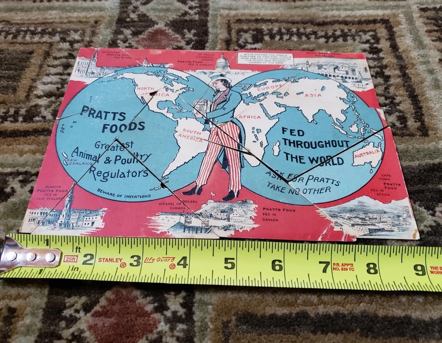 Vtg Antique Pratts Food Co. Puzzle Complete Rare Farm Agriculture