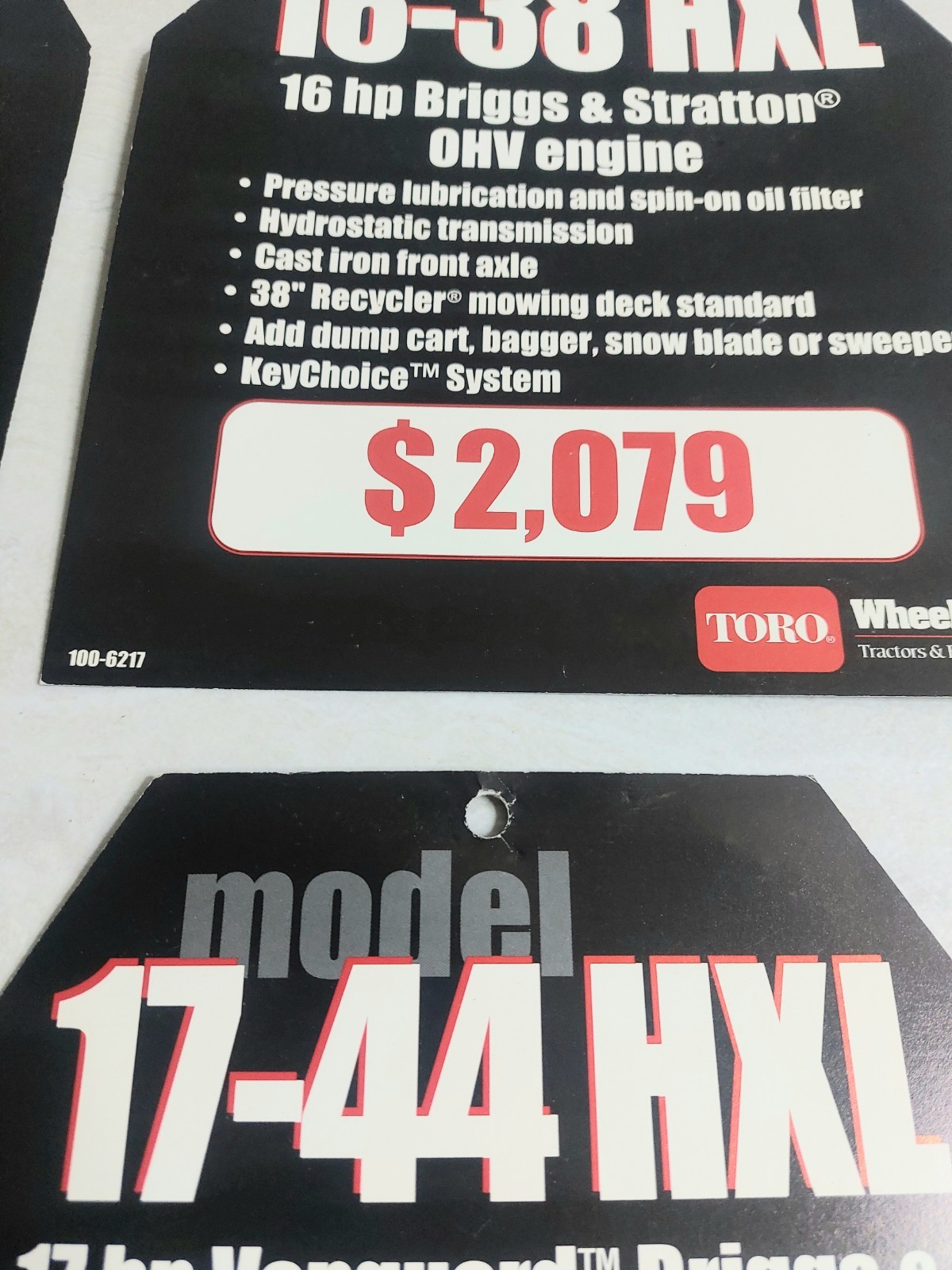 NOS Wheel Horse Dealer Price Tag Sale Hanger Tag 1990&rsquo;s