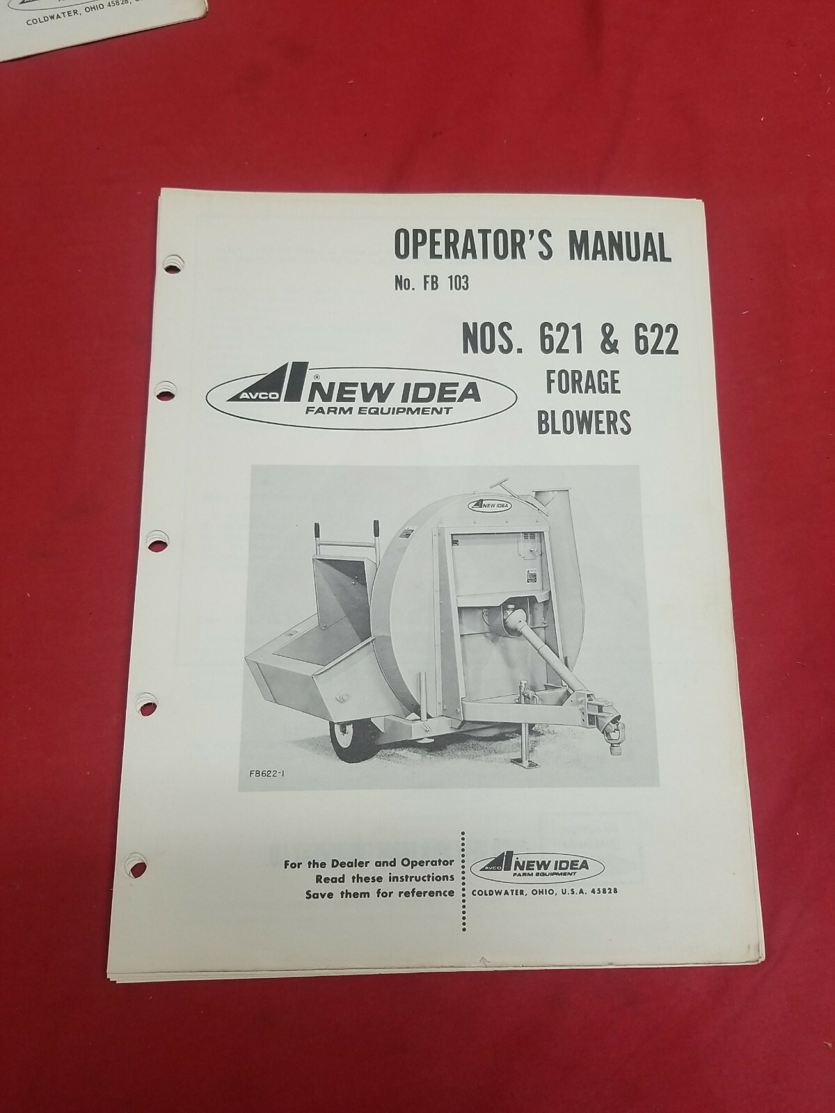 VINTAGE New Idea 620, 621, 622 FORAGE BLOWER PARTS OPERATORS MANUALS