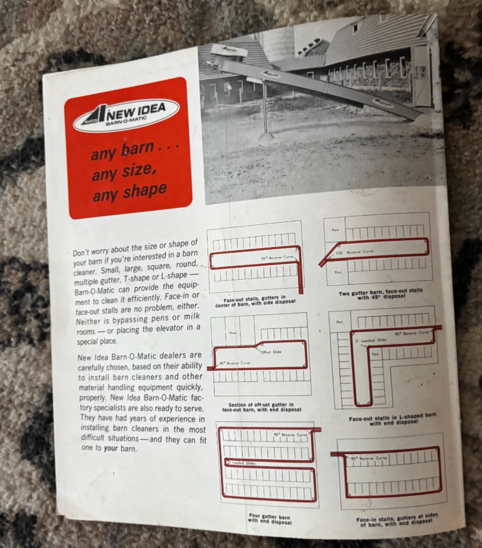 New Idea Barn Cleaners For 1971 Brochure DCPA26