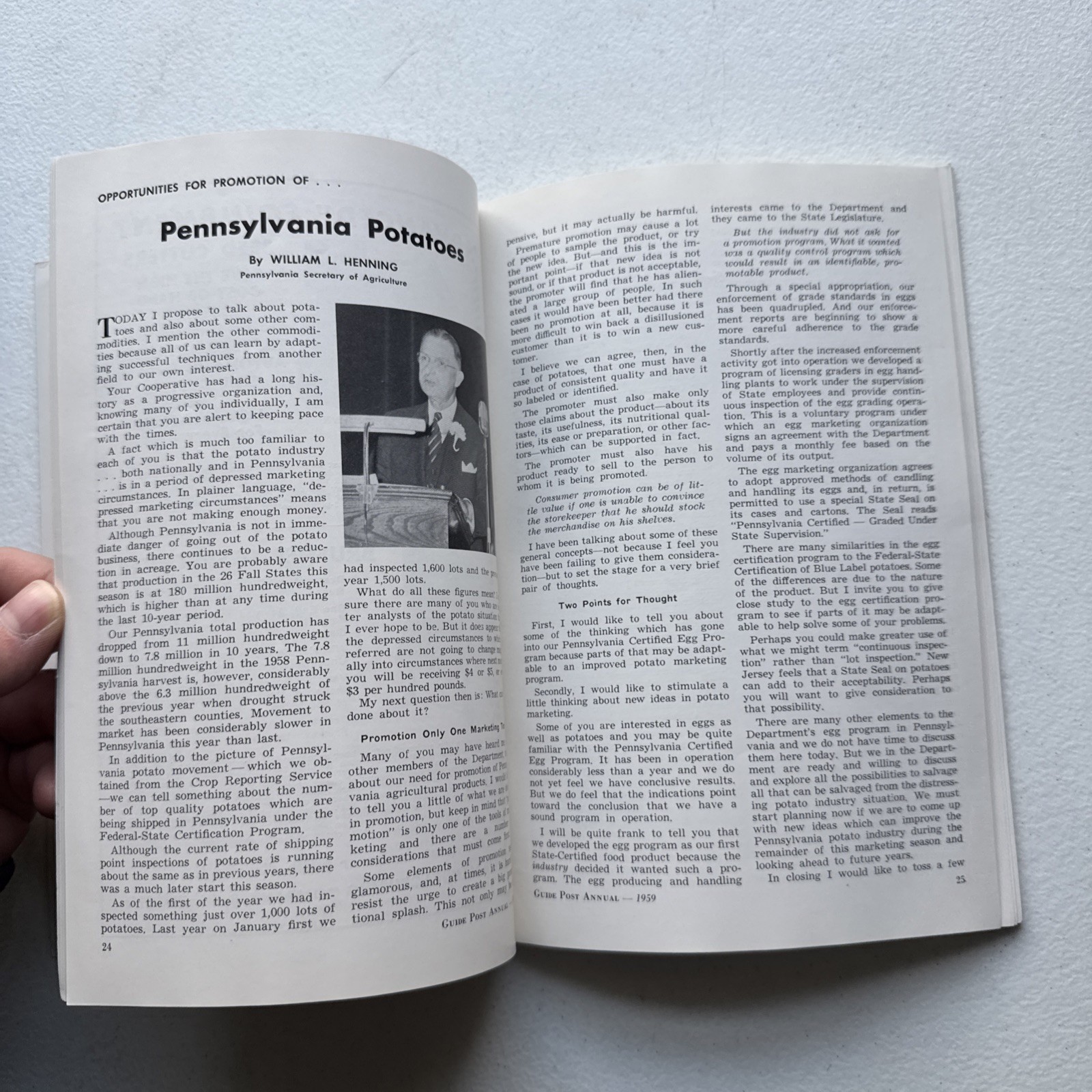 The Guide Post Pennsylvania Potato Growers March 1959 Annual Volume 37 Booklet
