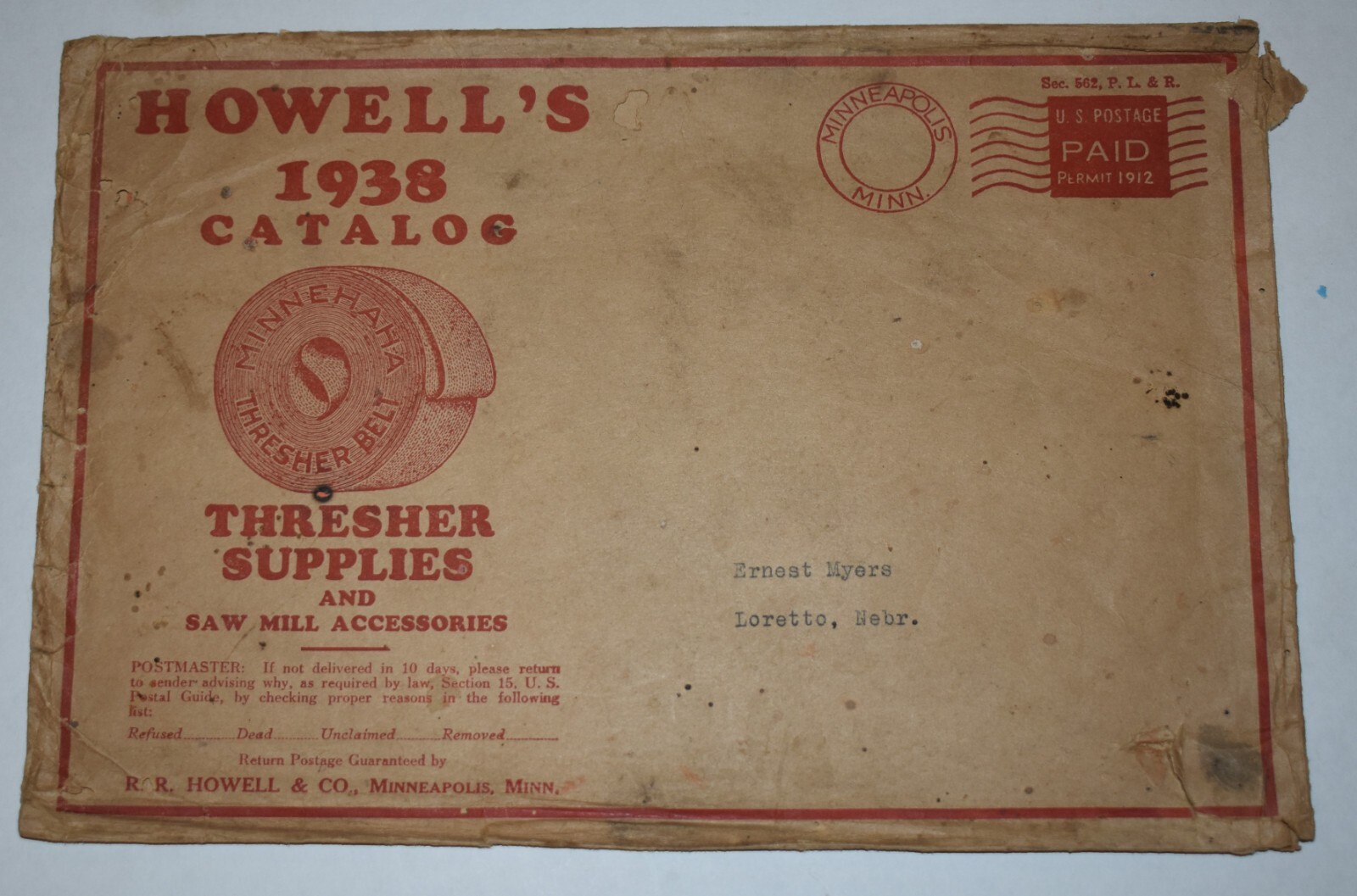 Vintage 1938 HOWELL & CO Minneapolis MN Farm Thresher Threshing Machine Catalog