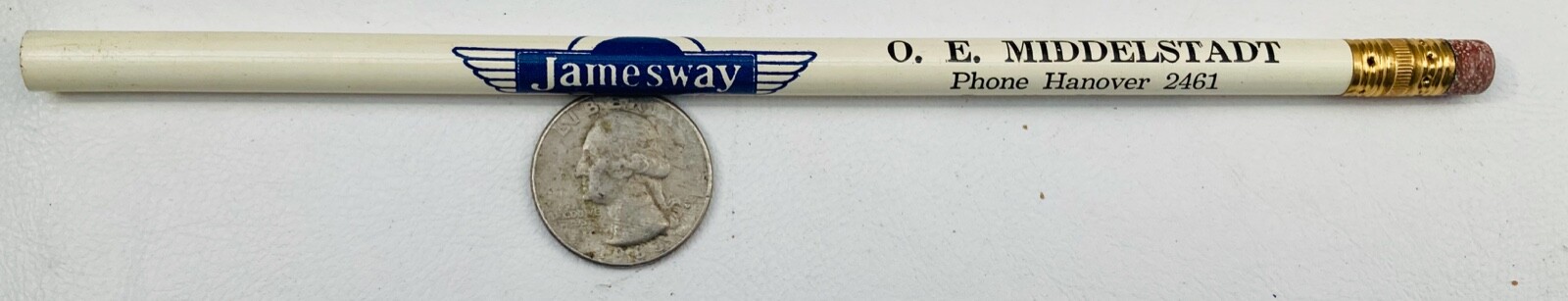vintage JAMESWAY pencil white LORETTO MINNESOTA MID CENTURY MODERN MIDDELSTADT