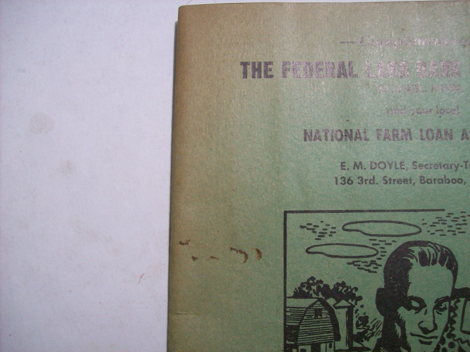 1948 FARM RECORD BOOK, NATIONAL FARM LOAN ASSOCIATION, BARABOO WIS. and MORTGAGE