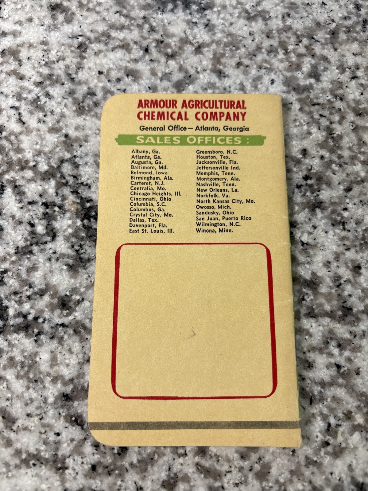 1963-64 advertising note book: Armour Fertilizers Unused