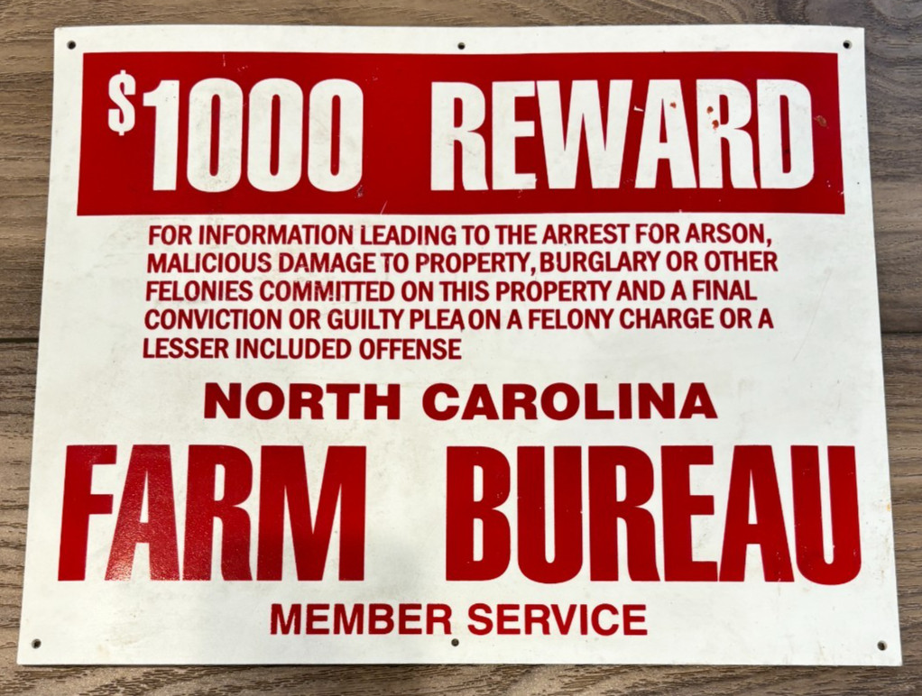NORTH CAROLINA FARM BUREAU, MEMBER SERVICE, Plastic Sign (14 x 11 Inches)