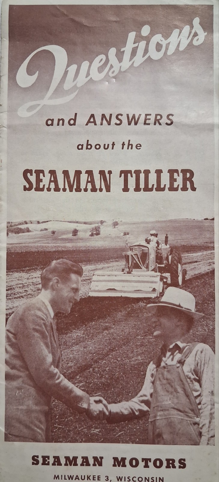 1946 SEAMAN TILLER Seaman Motors AGRICULTURE Farming ANTQIUE brochure