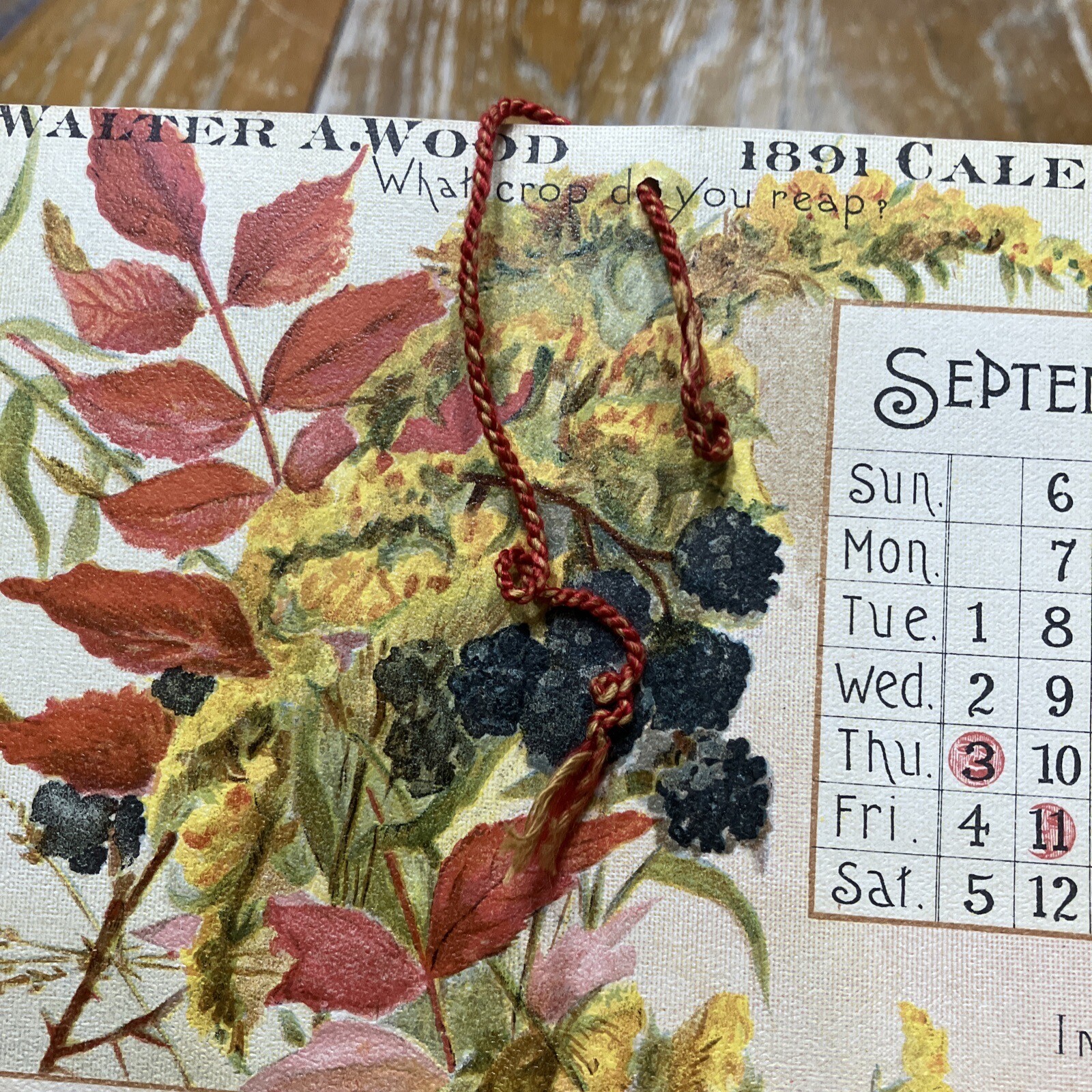 Antique 1891 Advertising Calendar Walter A. Wood Agriculture Farm Many Pages