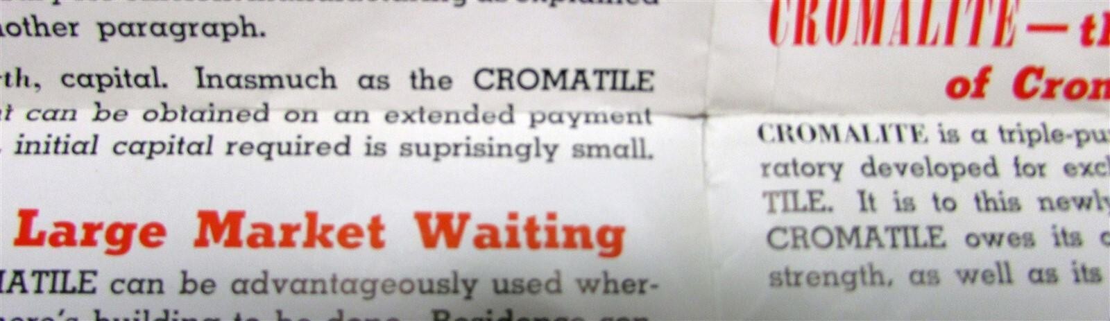 1950s Cromatile Popular Building Unit Single Duo Construction Mailer Brochure