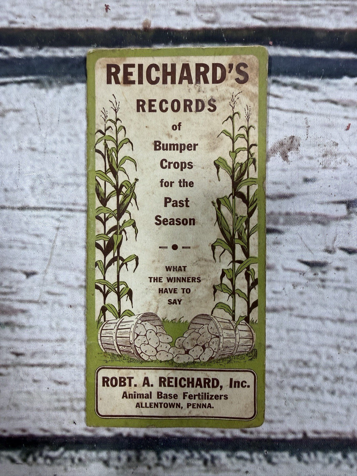 VTG Animal Base Fertilizers Robert Reichard Allentown PA Pocket Memo Note Book