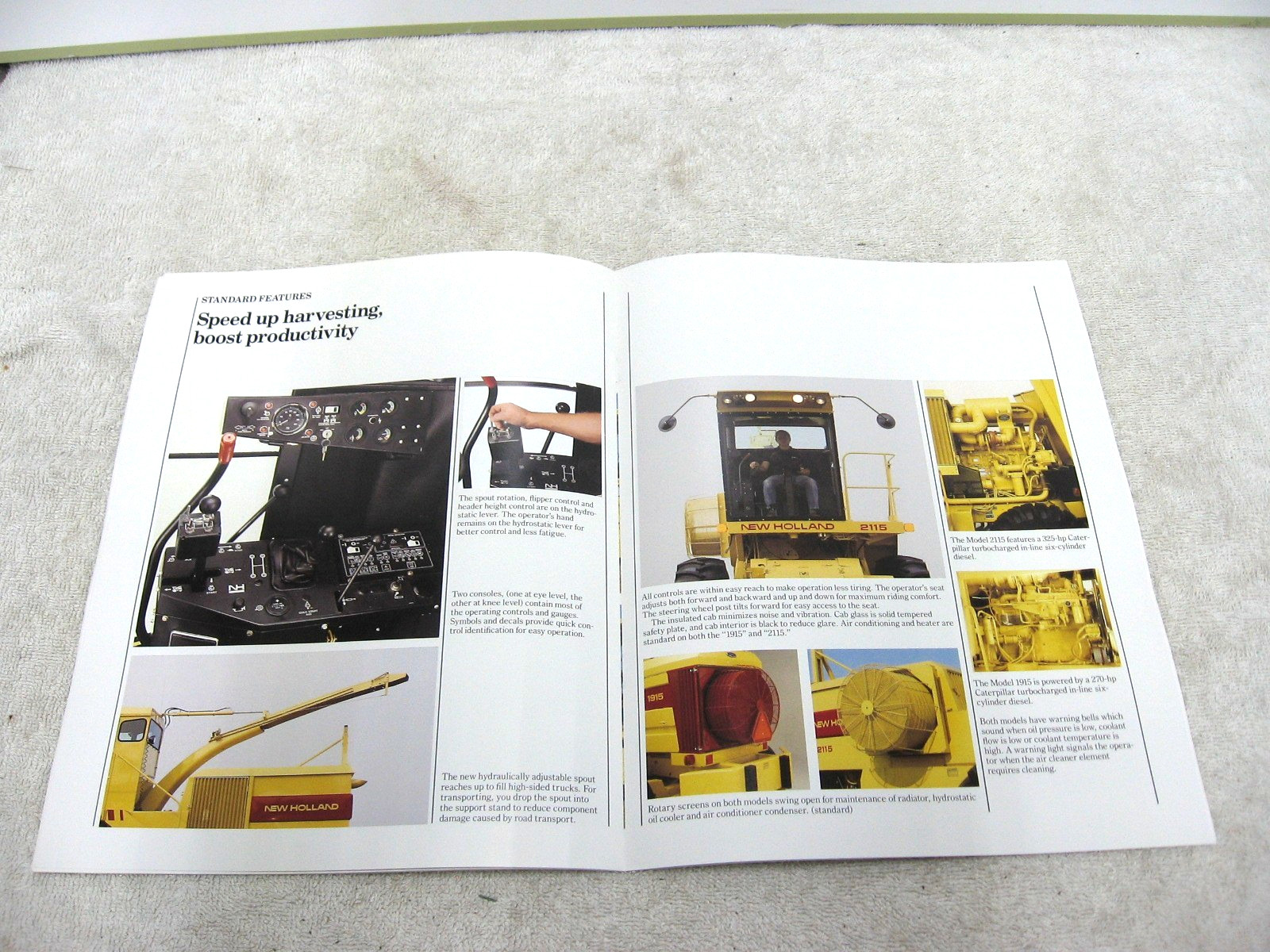 VINTAGE 1989 NEW HOLLAND SELF PROPELLED HARVESTER BROCHURE 1915 2115